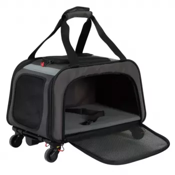 ZOLUX NOMAD Haustiertransportbox auf Rädern für Hunde und Katzen 47x32x27 cm Schwarz