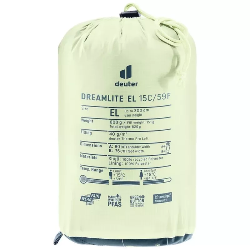 Deuter Dreamlite 15C/59F Schlafsack, Nautic/Breeze