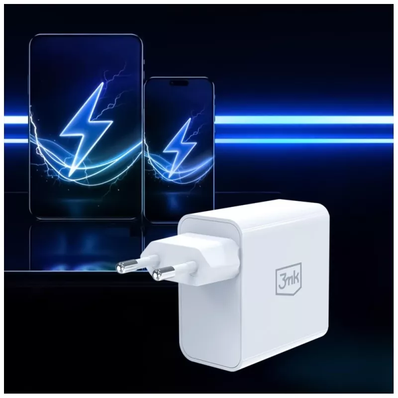 3MK FlowPower 45W PD 3.0 QC4+ GaN Charger White