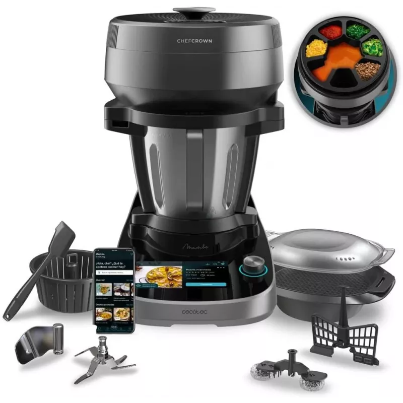 Cecotec Mambo CooKing Victory Multifunktions-Küchenmaschine 1700 W 4,5 L Schwarz/Grau