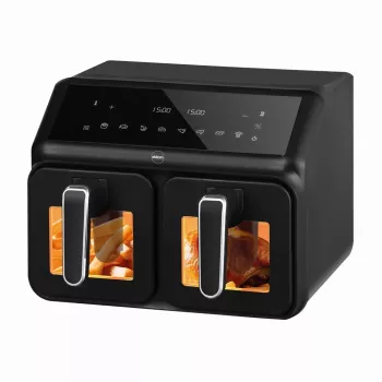 ELDOM FR210 DualCrisp Doppel-Heißluftfritteuse, 2200 W, 8 L Fassungsvermögen, LED-Display, Schwarz