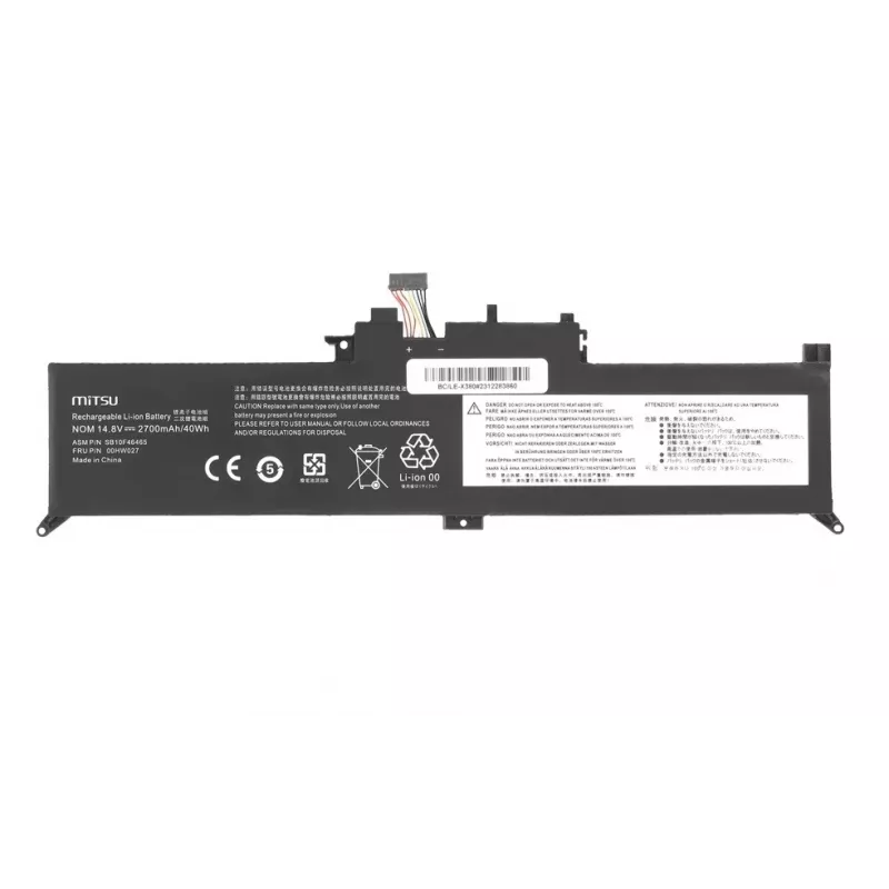 MITSU Laptop-Akku 2700mAh 14,8V (40Wh) 4-Zellen Li-Ion für Lenovo ThinkPad Yoga 260 370 X380 - Schwarz