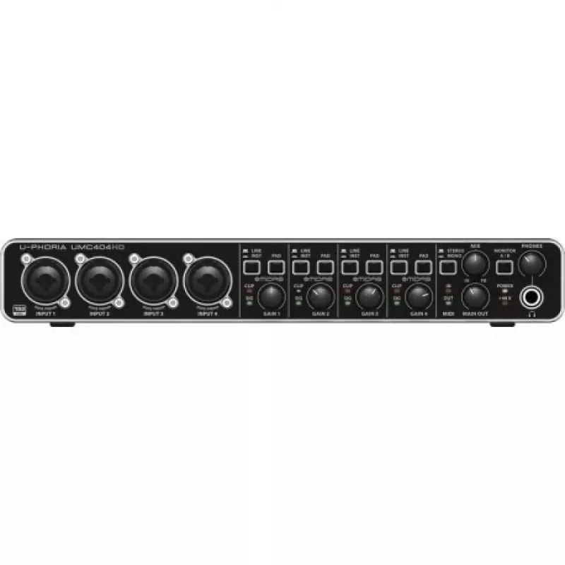 Behringer UMC404HD USB Audio Interface 4x4 24-bit/192 kHz mit MIDAS Preamps