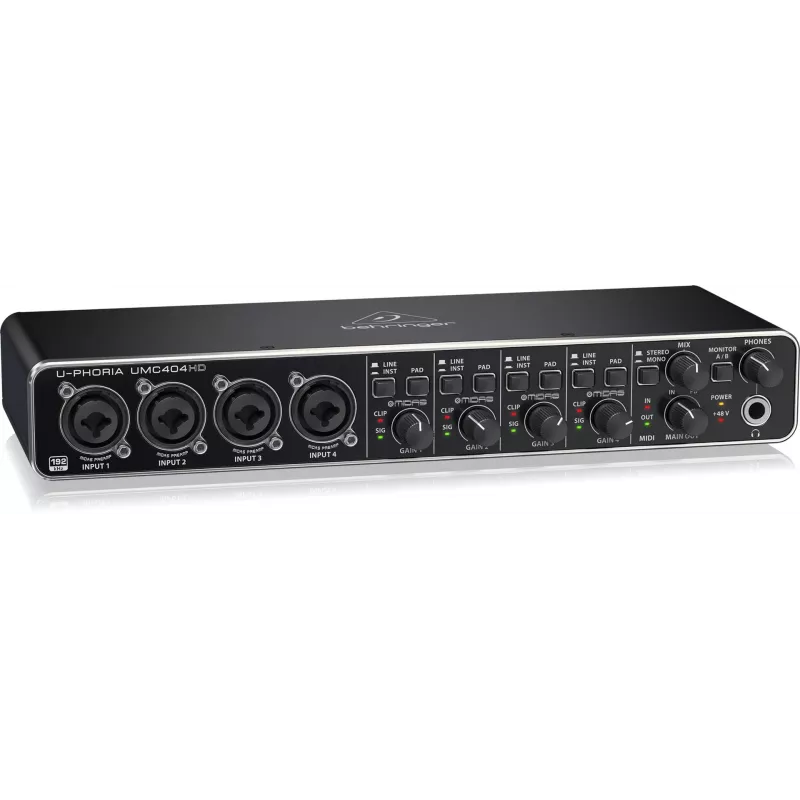 Behringer UMC404HD USB Audio Interface 4x4 24-bit/192 kHz mit MIDAS Preamps