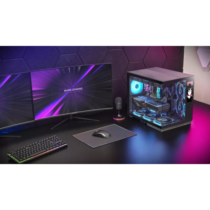 Tacens Mars Gaming MCMIRAGE Midi-Tower Computergehäuse Schwarz
