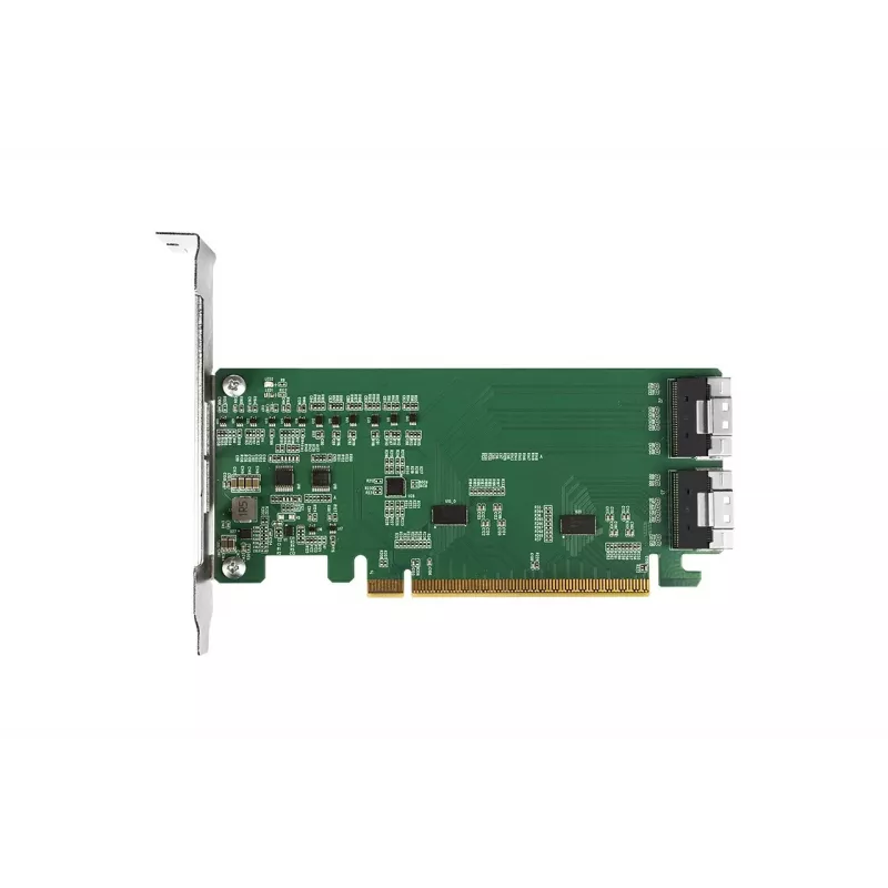 ICY DOCK EXLink MB308A PCIe 4.0 x16 NVMe Adapterkarte mit 2 x SlimSAS 8i (SFF-8654) Anschlüssen & Redriver