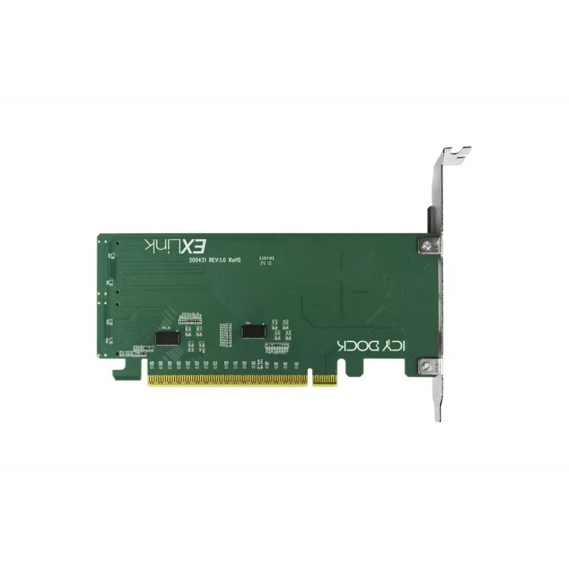 ICY DOCK EXLink MB308A PCIe 4.0 x16 NVMe Adapterkarte mit 2 x SlimSAS 8i (SFF-8654) Anschlüssen & Redriver