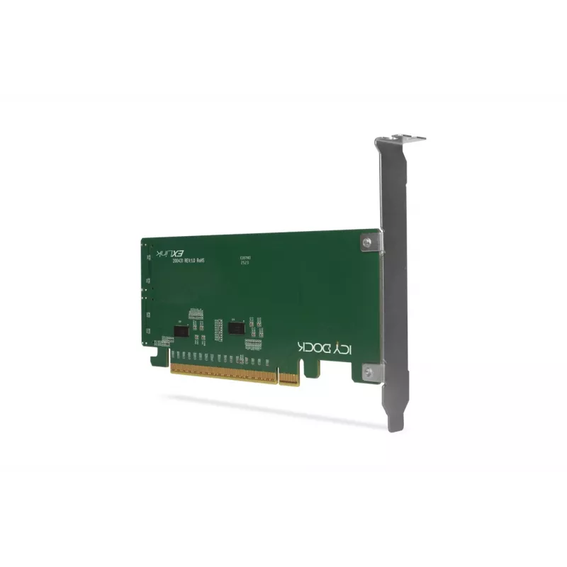 ICY DOCK EXLink MB308A PCIe 4.0 x16 NVMe Adapterkarte mit 2 x SlimSAS 8i (SFF-8654) Anschlüssen & Redriver