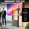ONKRON FPRO2L-40-B TV Bodenständer für 55-100 Zoll Fernseher, Schwarz, 100 kg Tragfähigkeit, mobiler AV-Wagen