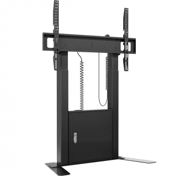 ONKRON FPRO2L-40-B TV Bodenständer für 55-100 Zoll Fernseher, Schwarz, 100 kg Tragfähigkeit, mobiler AV-Wagen