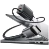 USAMS JC Series CC266 65W GaN Fast Charger mit integriertem USB-C-Kabel, Schwarz
