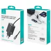 USAMS JC Series CC266 65W GaN Fast Charger mit integriertem USB-C-Kabel, Schwarz