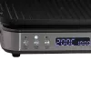 ELDOM GK200 GRILO Kontaktgrill 2000W mit einstellbarem Thermostat, antihaftbeschichtete Platten, Schwarz/Silber