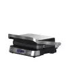 ELDOM GK200 GRILO Kontaktgrill 2000W mit einstellbarem Thermostat, antihaftbeschichtete Platten, Schwarz/Silber