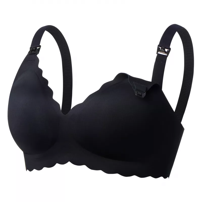 MOMCOZY YN46 Seamless Support Floral Nursing Bra Black 2XL