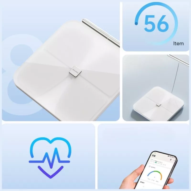 AWEI SS1 Multifunktionale Körperwaage mit Bluetooth 5.0, Weiß
