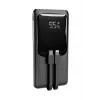Gembird PB10-PD20-LCD-01 Powerbank mit integrierten Kabeln, Schnellladefunktion 20W, 10000 mAh, Schwarz