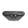 Gembird PB10-PD20-LCD-01 Powerbank mit integrierten Kabeln, Schnellladefunktion 20W, 10000 mAh, Schwarz