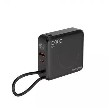Gembird PB10-WPC15-LCD-01 Schnelllade-Powerbank mit kabellosem Ladegerät, 20 W, 10000 mAh, Schwarz