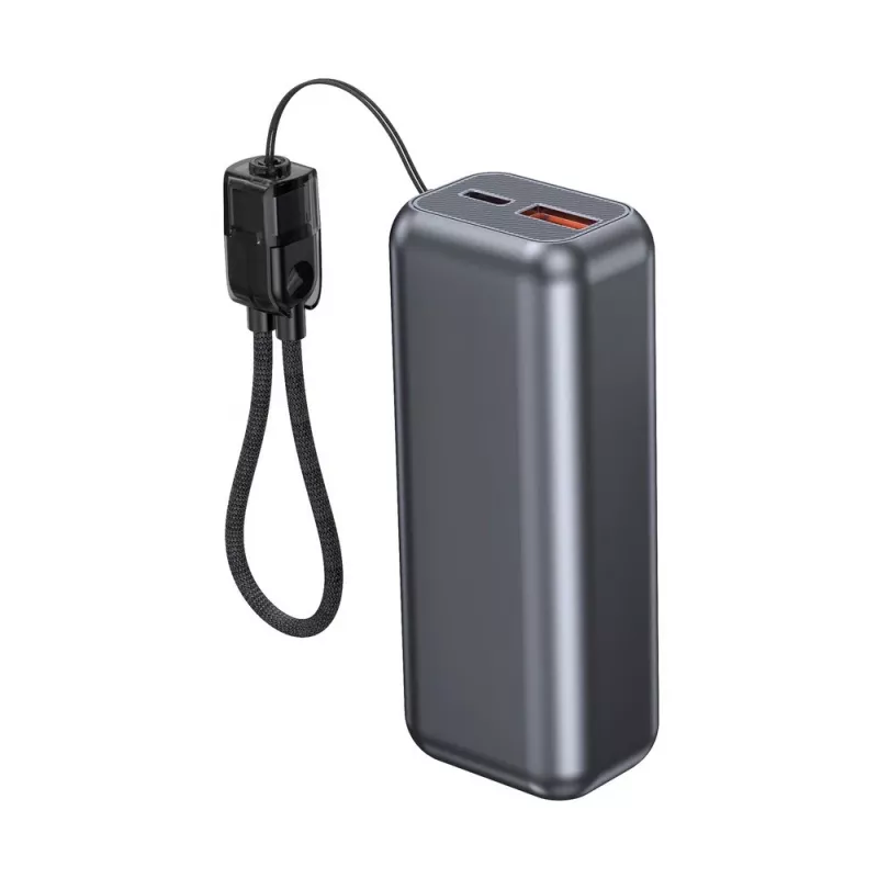 Gembird PB10-PD20-LCD-02 Kompakte Schnelllade-Powerbank mit LCD-Display, 20W, 10000 mAh, Space Grey