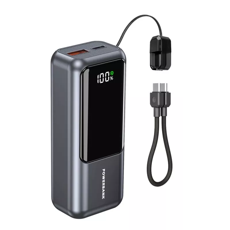 Gembird PB10-PD20-LCD-02 Kompakte Schnelllade-Powerbank mit LCD-Display, 20W, 10000 mAh, Space Grey