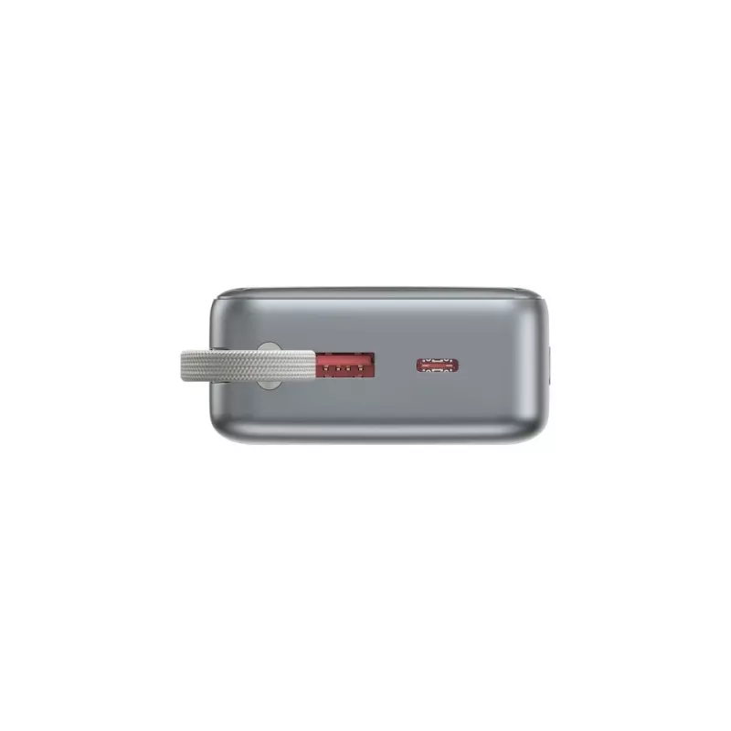 Gembird PB20-PD65-LCD-01 Schnelllade-Powerbank mit integrierten Kabeln, 65W, 20000 mAh, Schwarz