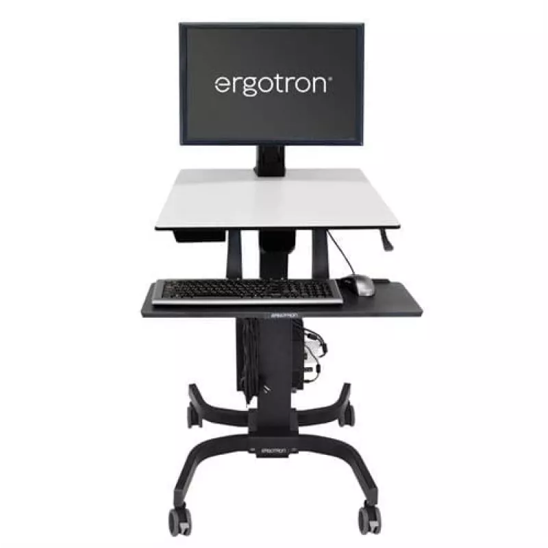 Ergotron WorkFit-C Single HD Sit-Stand Workstation - Mobile Cart - Black, Grey - 12,7 kg - 76,2 cm (30 inch) - VESA 75x75, 100x100, 200x100, 200x200 - 360°