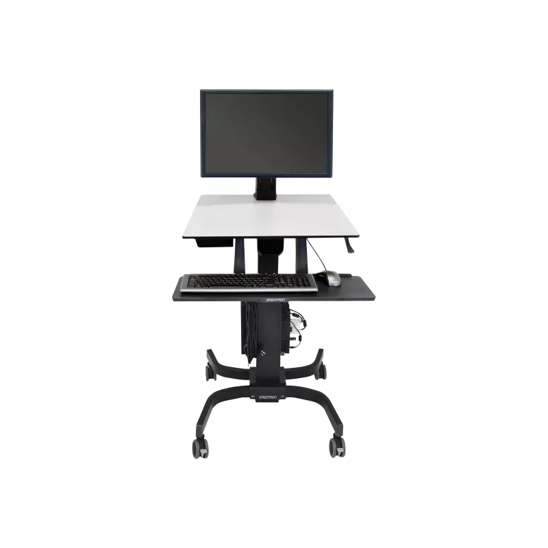 Ergotron WorkFit-C Single HD Sit-Stand Workstation - Mobile Cart - Black, Grey - 12,7 kg - 76,2 cm (30 inch) - VESA 75x75, 100x100, 200x100, 200x200 - 360°