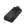 Gembird PB20-PD20-LCD-01 Schnelllade-Powerbank mit integrierten Kabeln, 20 W, 20000 mAh, Schwarz