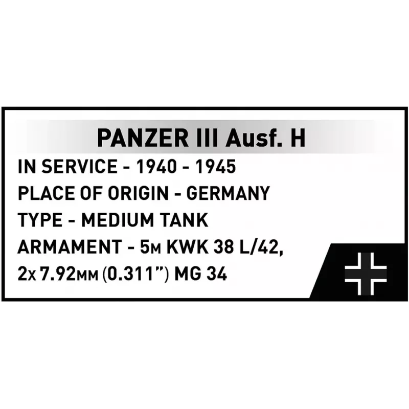 COBI 958 PCS HC WWII Panzer III Ausf. H Bausteine-Set