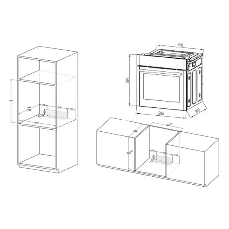 MPM-63-BO-30 Einbau-Elektrobackofen Schwarz, 67L, 9 Funktionen, Energieklasse A