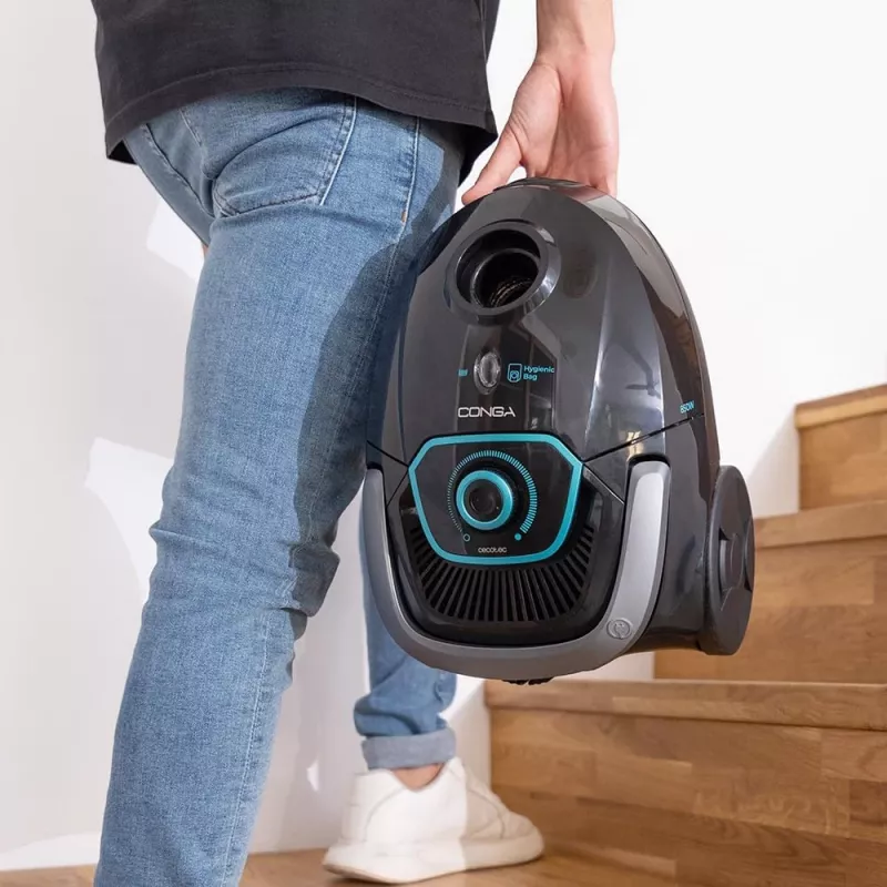 Cecotec Conga Powerbag 2500 Plus Beutel-Staubsauger, 850 W, 2,5 L Staubbehälter, Schwarz