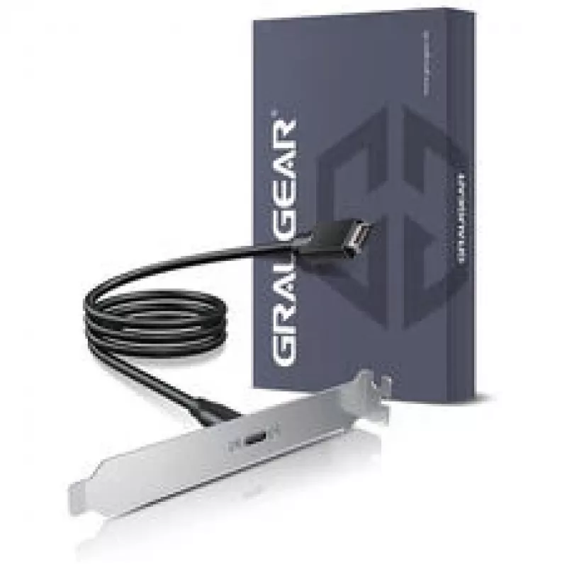 GRAUGEAR G-ETC-20G-B High-Speed USB-C Port Retrofit Kit mit PCI-Slotblende, 0,5 m, Schwarz