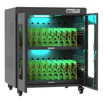 GoodConnections ANTARES N20E Notebook-Ladewagen für bis zu 15,6 inch mit UVC-Desinfektion, Schwarz