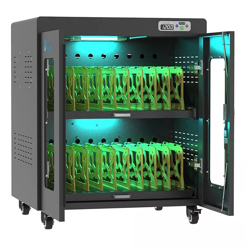 GoodConnections ANTARES N20E Notebook-Ladewagen für bis zu 15,6 inch mit UVC-Desinfektion, Schwarz