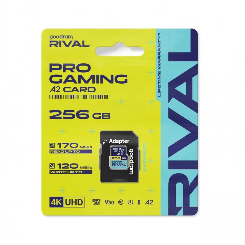 GOODRAM microSDXC 256GB RIVAL UHS-I U3 V30 A2 170/120MB/s + Adapter