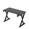 HUZARO Hero 2.3 RGB Gaming Desk - 1200x600mm, Schwarz, Carbon Flex, RGB LED, feste Höhe