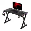 HUZARO Hero 2.3 RGB Gaming Desk - 1200x600mm, Schwarz, Carbon Flex, RGB LED, feste Höhe