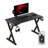 HUZARO Hero 2.3 RGB Gaming Desk - 1200x600mm, Schwarz, Carbon Flex, RGB LED, feste Höhe