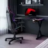 HUZARO Hero 2.3 RGB Gaming Desk - 1200x600mm, Schwarz, Carbon Flex, RGB LED, feste Höhe