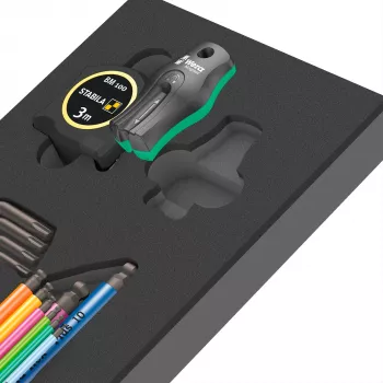 Wera 9740 Hex-Plus L-Key Set Metrisch 9-teilig mit Kugelkopf und Farbcodierung