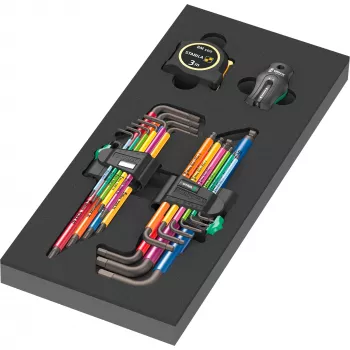 Wera 9740 Hex-Plus L-Key Set Metrisch 9-teilig mit Kugelkopf und Farbcodierung