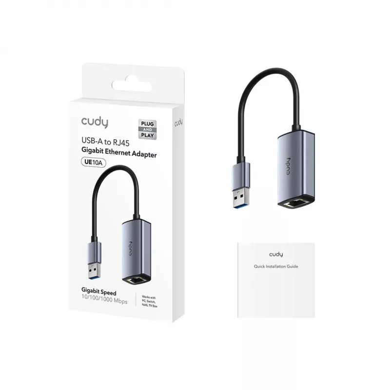 CUDY UE10A USB-A auf Ethernet Adapter - Gigabit RJ45 Netzwerkadapter