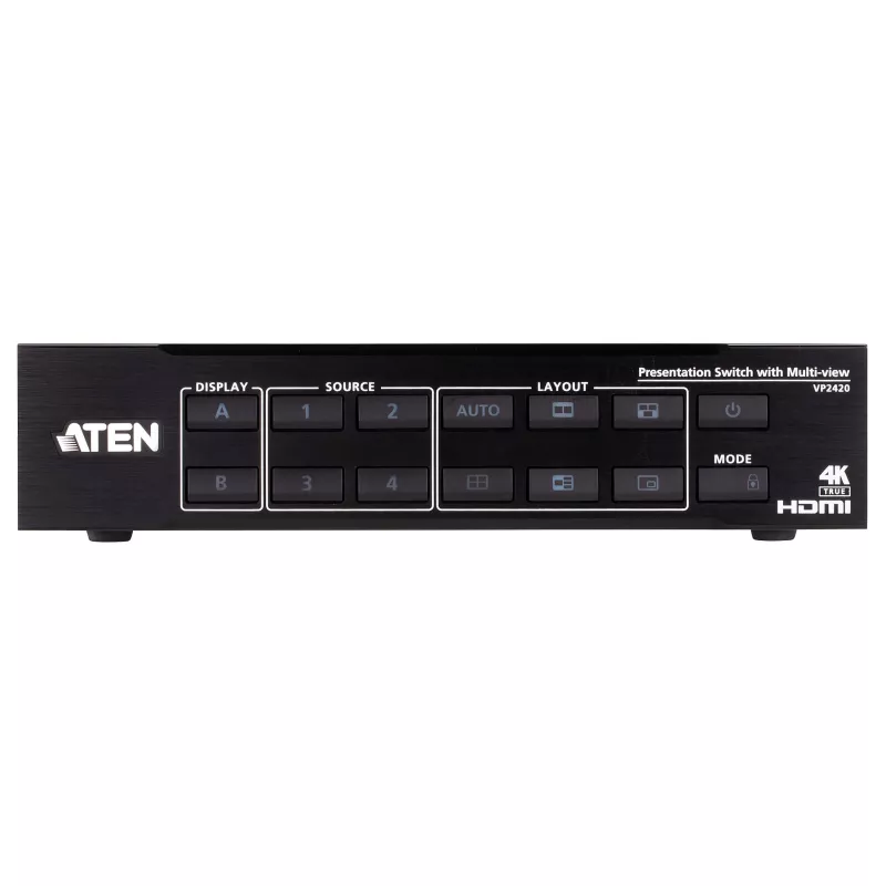 ATEN VP2420 4x2 True 4K Presentation Matrix Switch mit Multi View