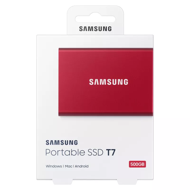 Samsung Portable SSD T7 500GB USB 3.2 Gen 2 Metallic Red Externe Solid-State-Festplatte