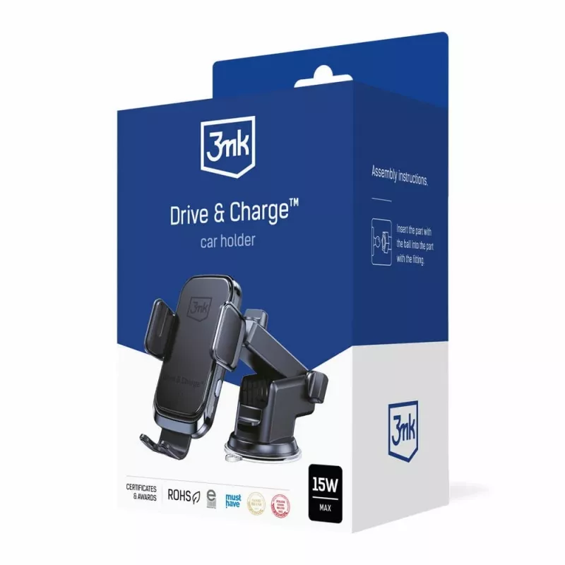 3mk Drive & Charge Auto-Halterung mit kabellosem Ladegerät