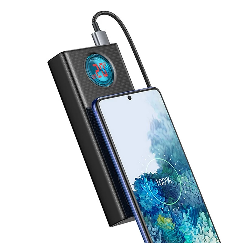 Baseus Amblight Powerbank 30000mAh, 4xUSB, USB-C, 65W, Schwarz