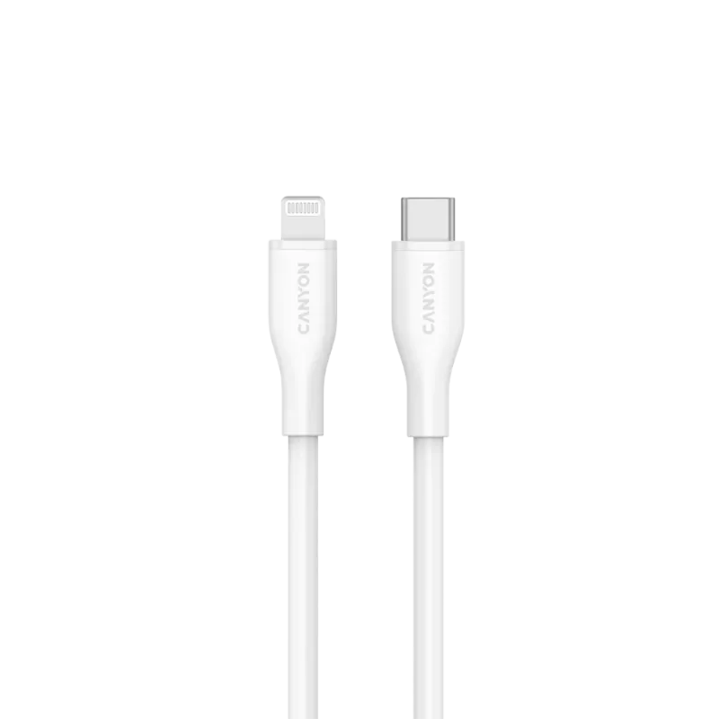 Canyon CLNM60SC10 USB-C auf Lightning Kabel 1m 60W MFi Silikon Weiß