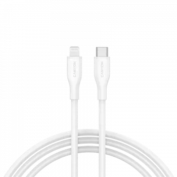 Canyon CLNM60SC10 USB-C auf Lightning Kabel 1m 60W MFi Silikon Weiß