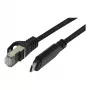 Synergy 21 USB 3.2 Type-C auf RJ45 Gigabit Ethernet Adapterkabel 3,0m Schwarz Textil